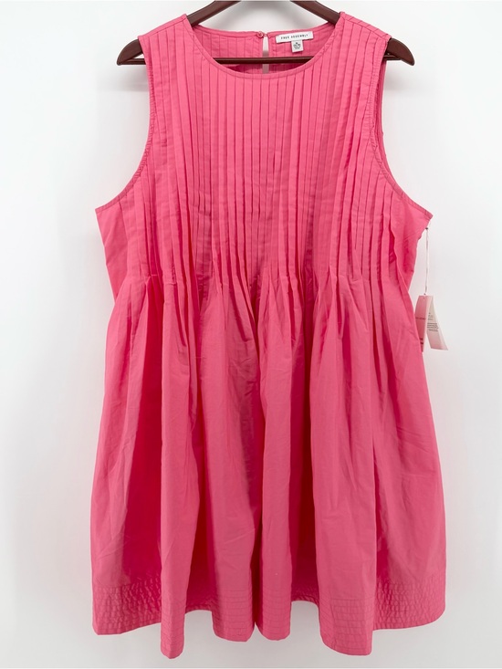Free Assembly Tops - NWT Free Assembly XL 16 18 Pink Melon Pleated Mini Dress Pockets